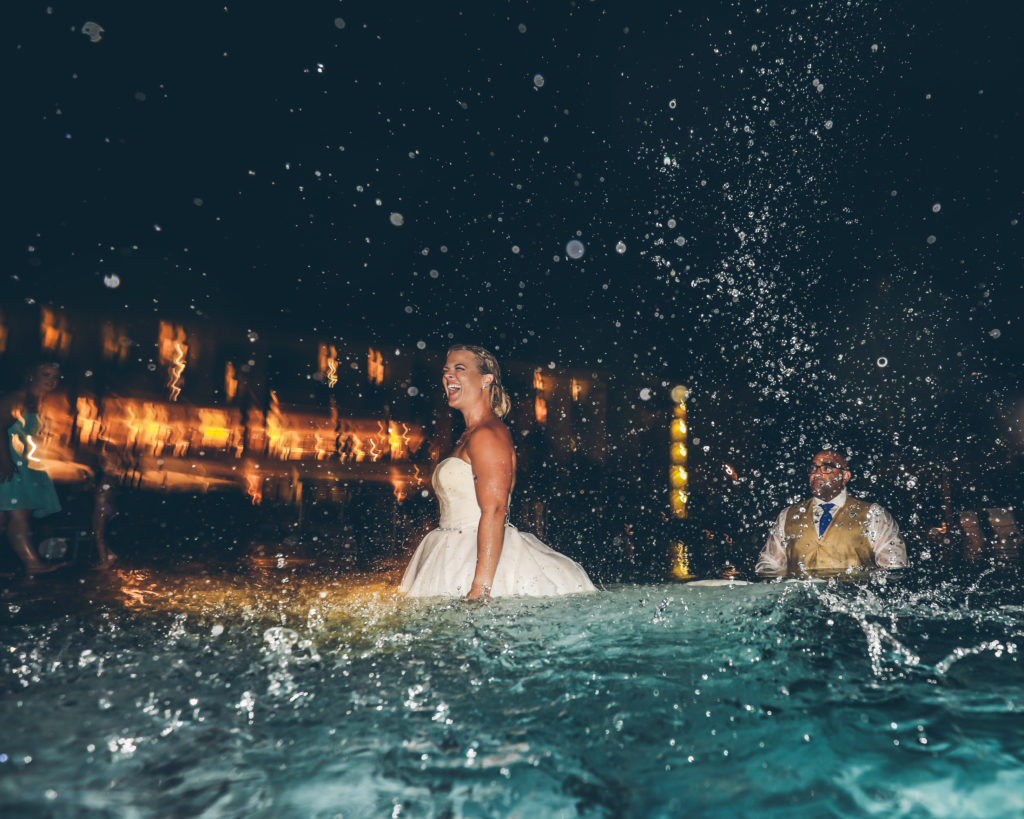 Bride and Groom in Pooll Bryce Lafoon Photography