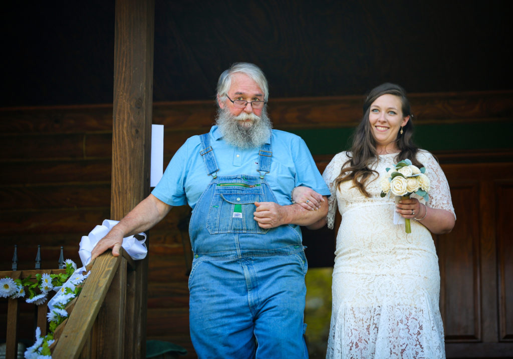 Father and Daughter walk down the Aisle In North Carolina