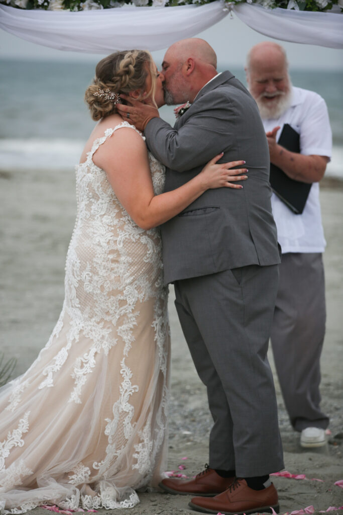 first kiss wedding photos in NC