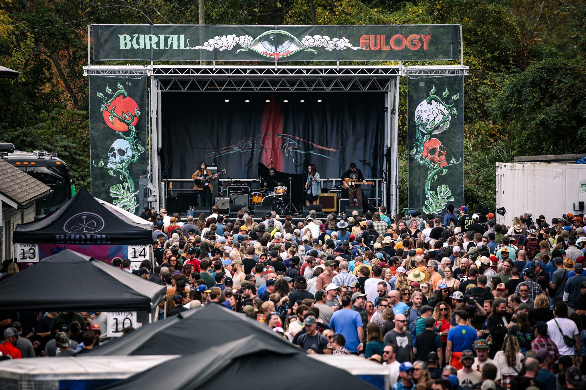 The Annual Burial Burnpile event is a music beer and arts festival held in Western North Carolina.