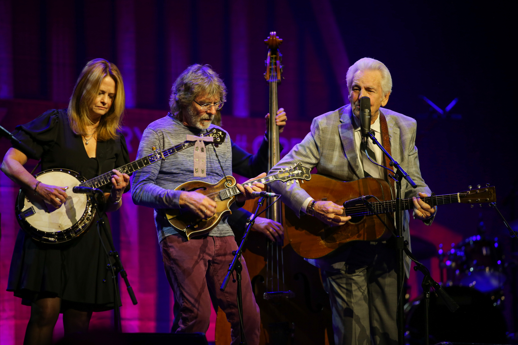 Alison Brown, Sam Bush , and Del Mccoury perform at the Earl Scruggs show in Nashville. 