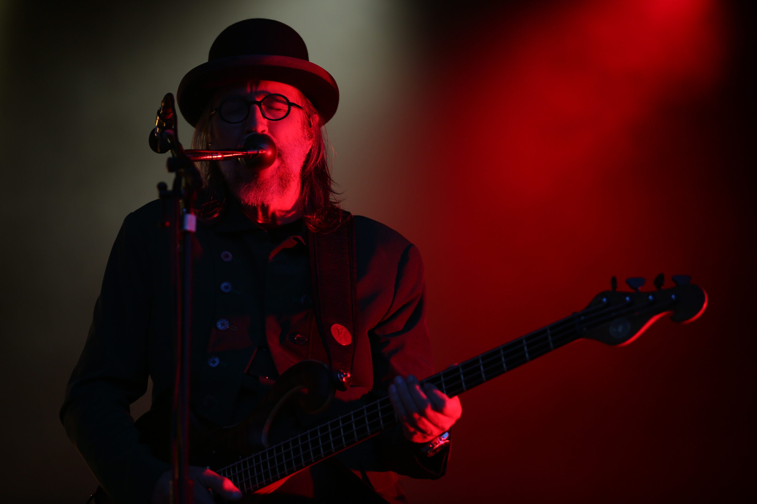 Les Claypool of the band Primus plays in North Carolina in 2024.