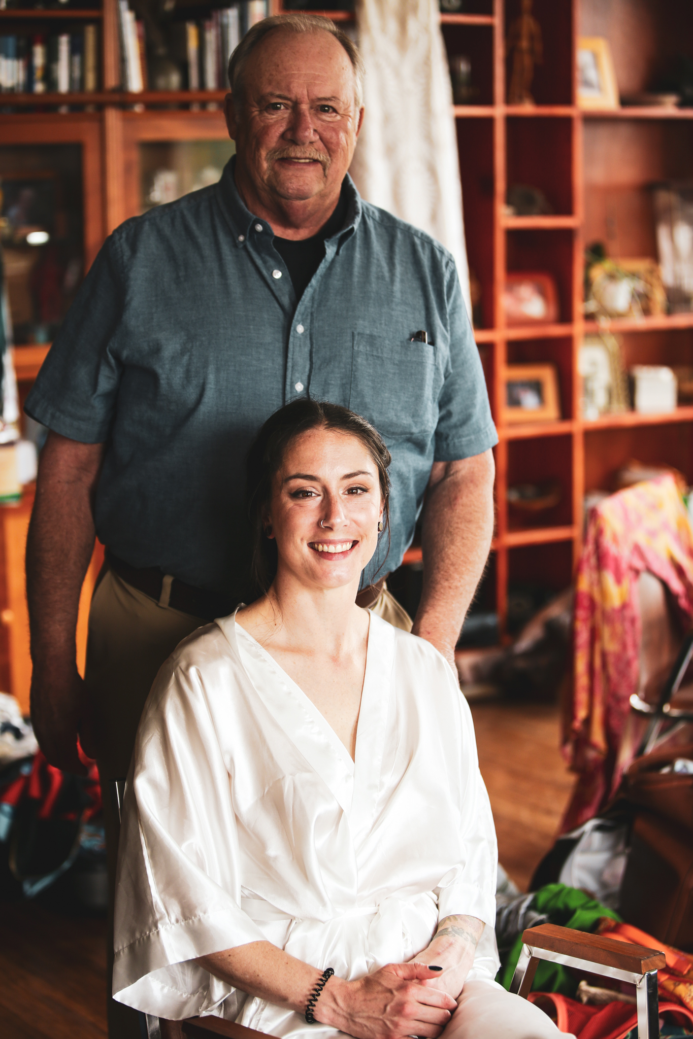 A dad reunites with his daughter before a weeding on a prairie in Texas. 