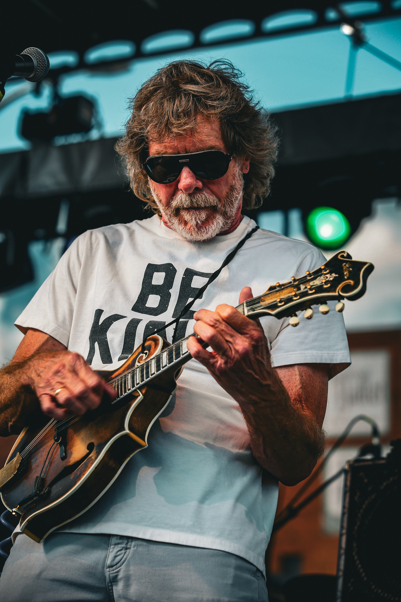 Sam Bush is a legendary bluegrass musician. 