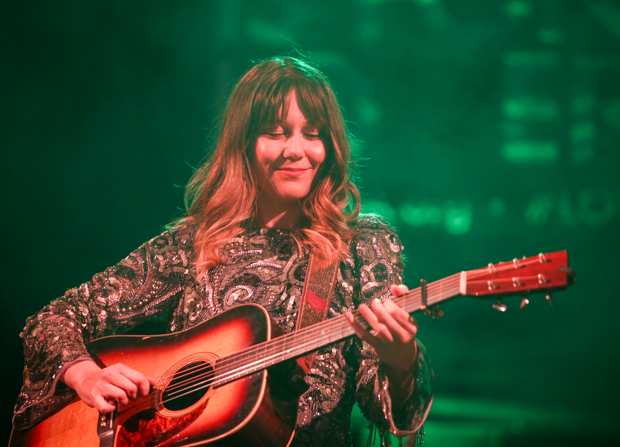 Molly Tuttle performs in Bristol VA at a music festival. 